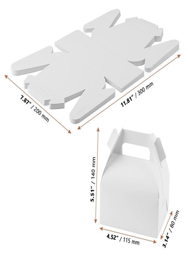 LEXININ 100 Pack White Gable Favor Boxes, 4.5 x 3 x 5.5 Inch Gable Paper Boxes, Gable Treat Goodie Boxes for Birthday Weddings Party Decoration Supplies - Image 2